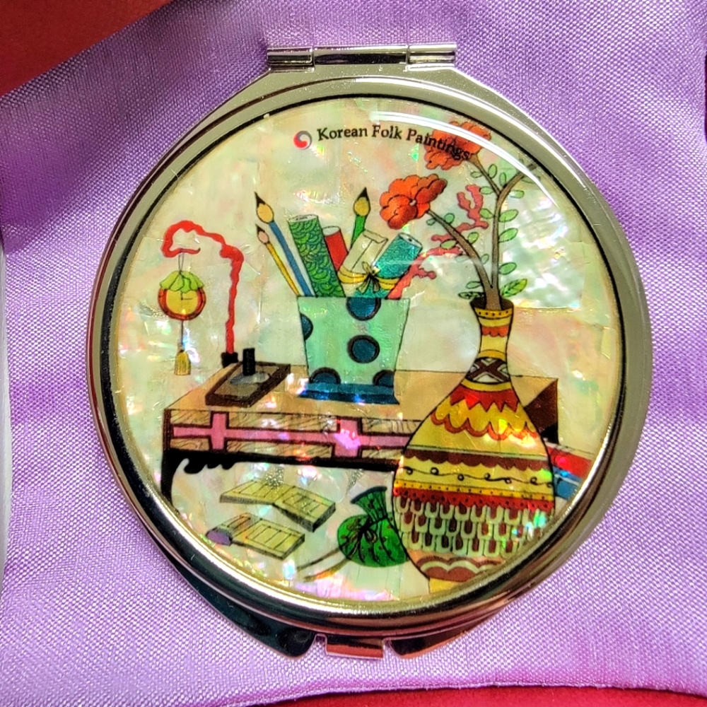 Authentic Korean Mother of Pearl Compact Mirror - Doore Art